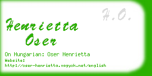 henrietta oser business card